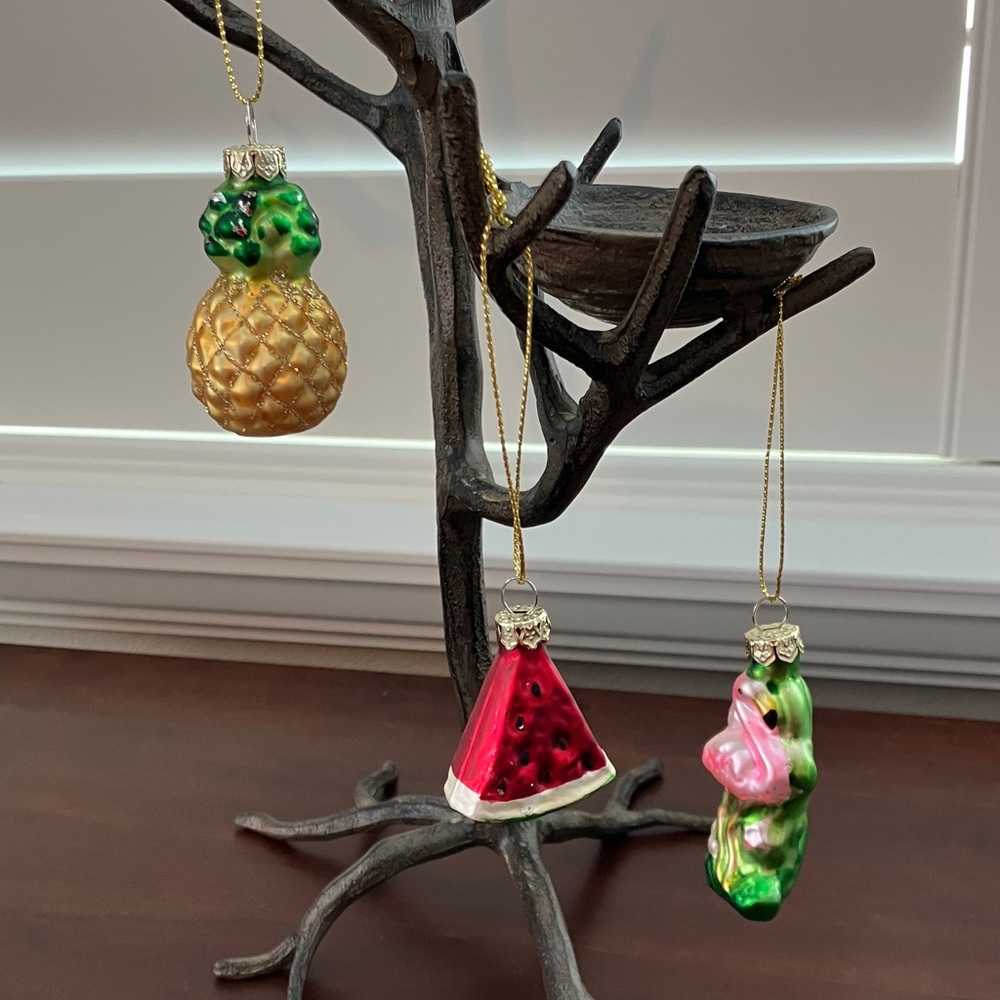 LC Lauren Conrad Fruit Glass Mini Ornaments - Set of Three